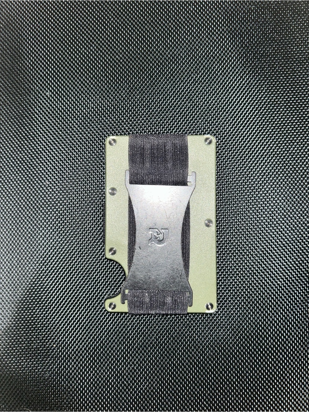 The Ridge Olive Green & Silver Minimalist Money Clip Wallet - The Ridge - Picture 6 of 6